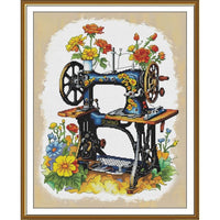 Counted Cross Stitch Kit Favorite job Flowers DIY Unprinted canvas