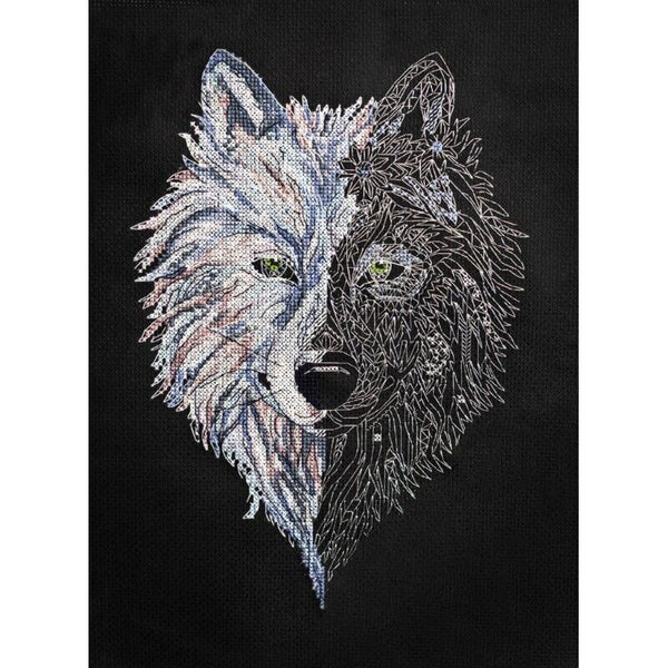 Counted Cross Stitch Kit Wolf DIY Unprinted canvas