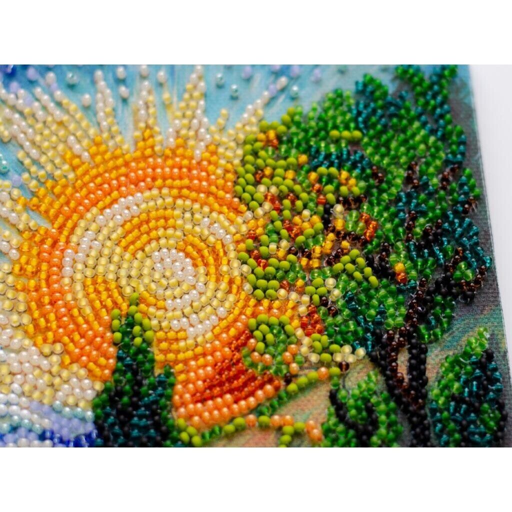 Bead Embroidery Kit Summer Bead stitching Bead needlepoint DIY