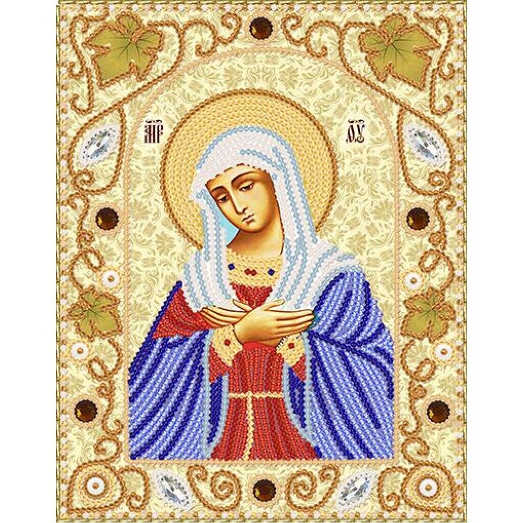 Bead Embroidery Kit Icon Mother of God Beaded stitching Beadwork DIY