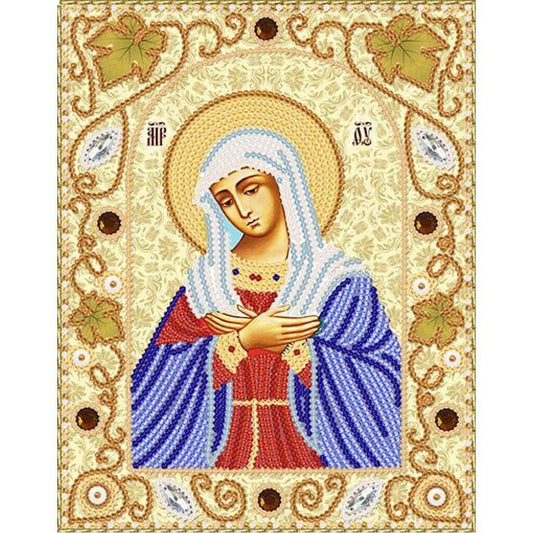 Bead Embroidery Kit Icon Mother of God Beaded stitching Beadwork DIY