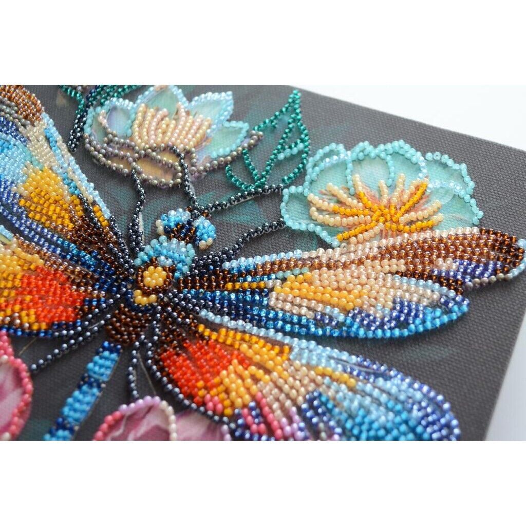 Bead Embroidery Kit Dragonfly Beaded stitching Bead needlepoint Beadwork DIY