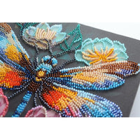 Bead Embroidery Kit Dragonfly Beaded stitching Bead needlepoint Beadwork DIY