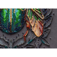 Bead Embroidery Kit Emerald beetle Bead needlepoint Beadwork DIY