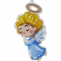 Bead Embroidery Kit on Plastic Angel DIY Christmas tree toy