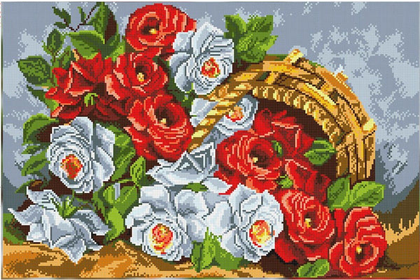 Big Full Bead Embroidery Kit Roses DIY Beaded needlepoint Beadwork Beading