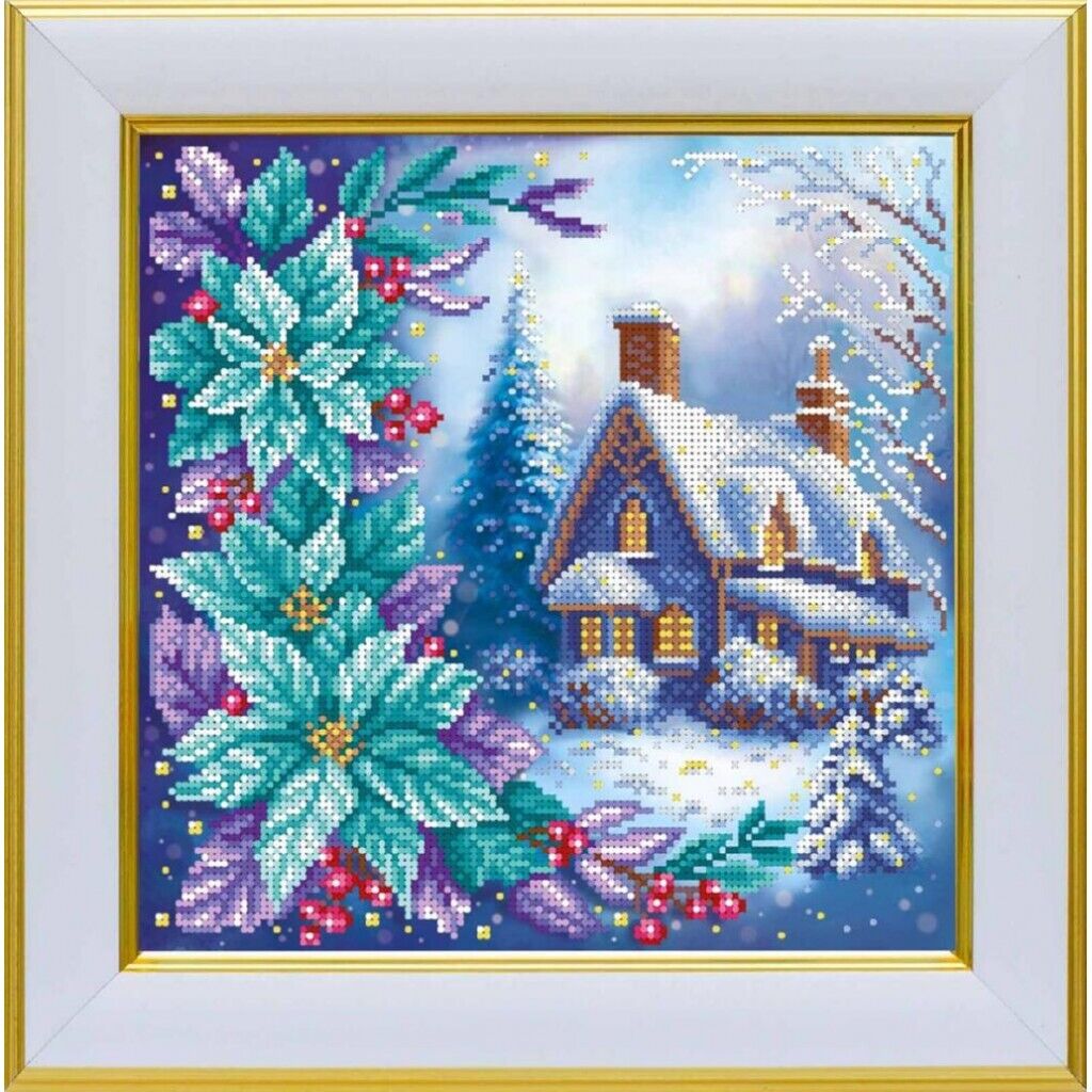 Bead Embroidery Kit Winter Fantasy Bead needlepoint Bead stitching Beadwork DIY