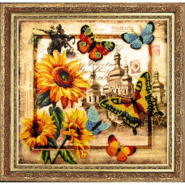 Bead Embroidery Kit Greetings from Ukraine DIY Bead needlepoint Beadwork