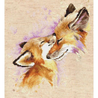 Counted Cross Stitch Kit Foxes DIY Luca-S Unprinted canvas