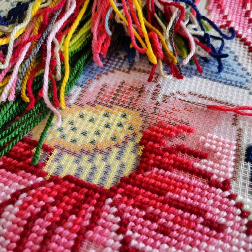 Tapestry Pillow Cover DIY kit "Roses" Needlepoint kit Printed canvas