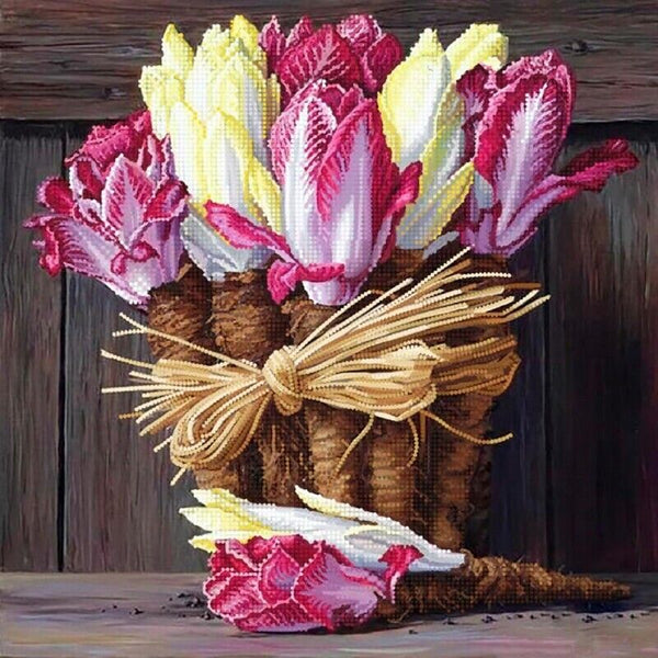 Bead Embroidery Kit Cabbage bouquet Beaded stitching Beadwork Beading DIY