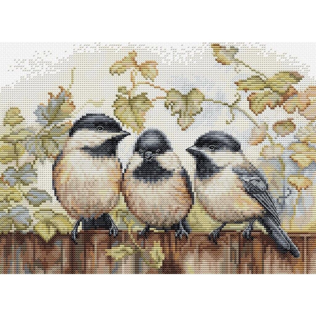 Counted Cross Stitch Kit Bluebirds Luca-S DIY Unprinted canvas