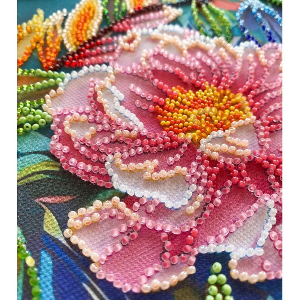 Bead Embroidery Kit Spring Flower Beaded stitching Beadwork Bead needlepoint DIY