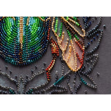 Bead Embroidery Kit Emerald beetle Bead needlepoint Beadwork DIY