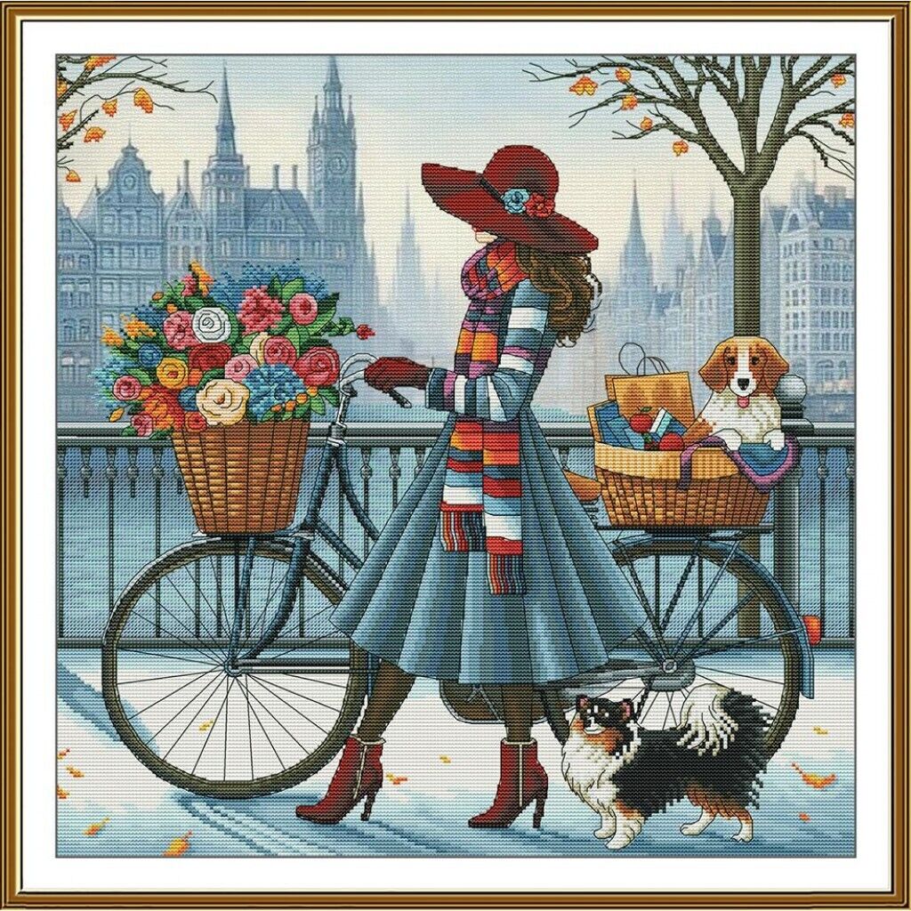 Counted Cross Stitch Kit London vacation DIY Unprinted canvas