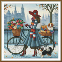 Counted Cross Stitch Kit London vacation DIY Unprinted canvas