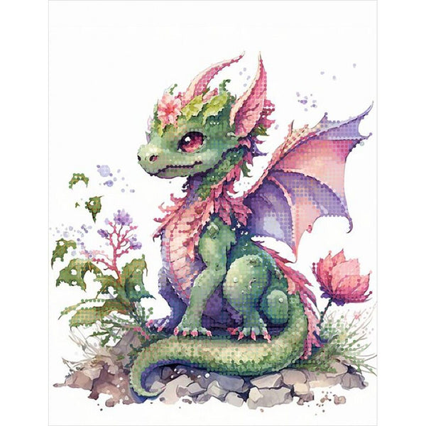 Bead Embroidery Kit Dragon DIY Needlepont kit Beads stitching