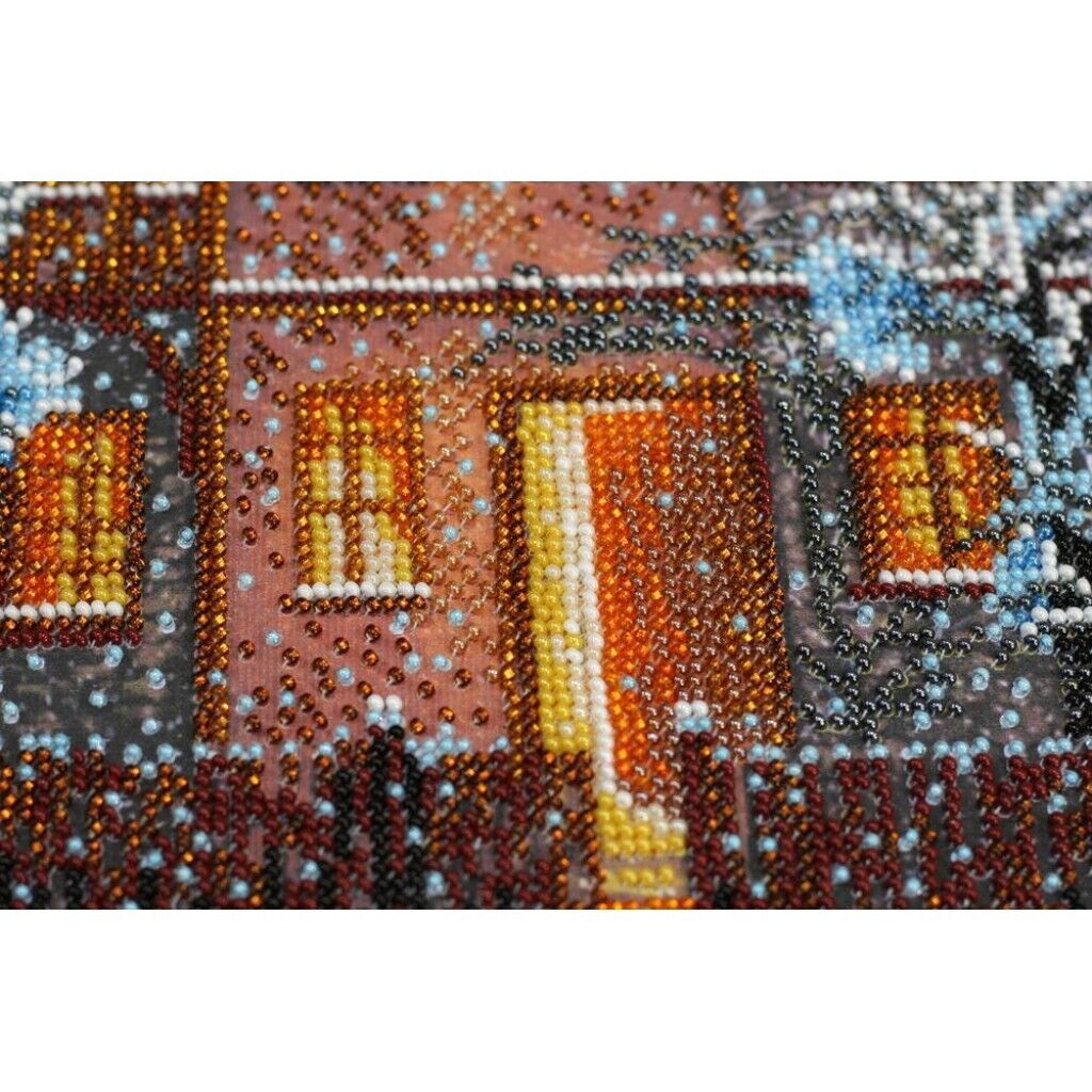 Bead Embroidery Kit Winter night Bead needlepoint Beadwork DIY