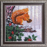 Bead Embroidery Kit Squirrel Bead needlepoint Bead stitching Beadwork DIY