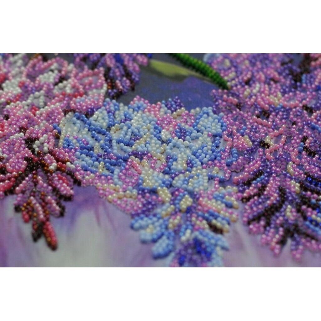 Bead Embroidery Kit Wisteria Flowers Beaded stitching Bead needlepoint DIY