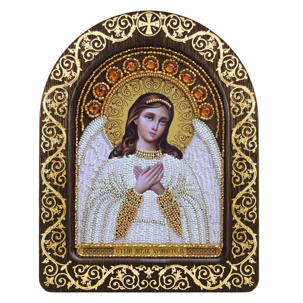 Bead Embroidery Kit Orthodox icon Guardian angel DIY Needlepoint kit