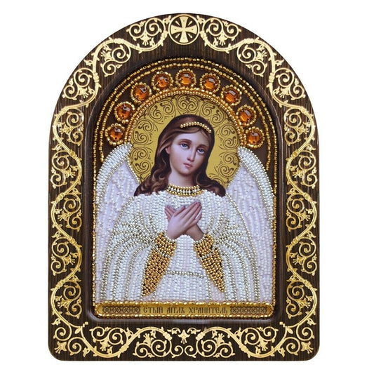 Bead Embroidery Kit Orthodox icon Guardian angel DIY Needlepoint kit