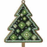 Bead Embroidery Kit on Wood Christmas tree DIY Christmas tree toy