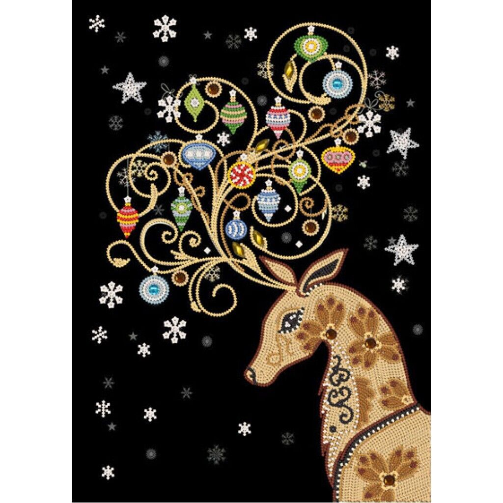 Bead Embroidery Kit Christmas deer DIY Bead needlepoint Bead stitching