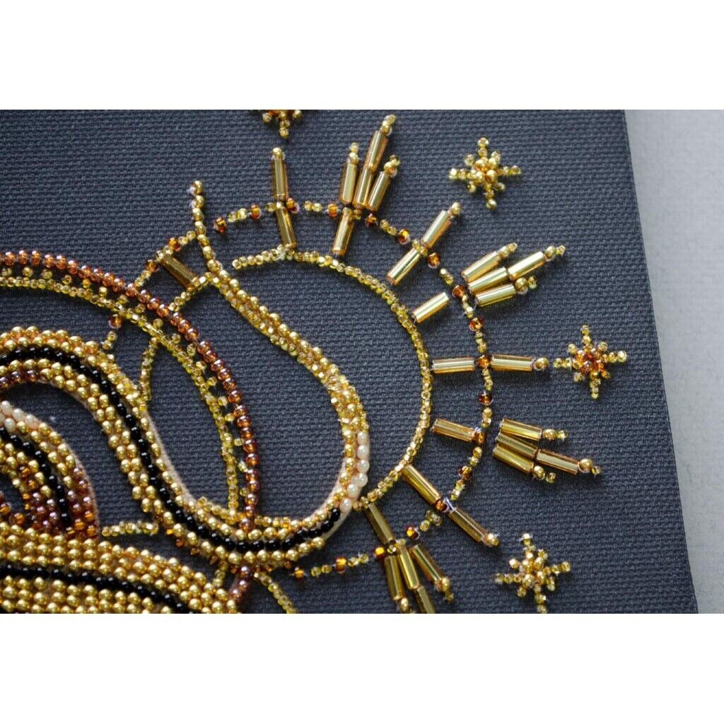 Bead Embroidery Kit Gold snake DIY Beadwork Beading Needlepoint kit