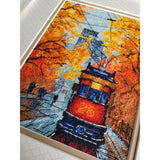 Counted Cross Stitch Kit Autumn Fall DIY Unprinted canvas