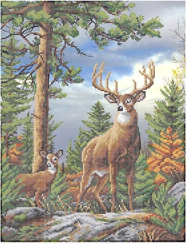 Bead Embroidery Kit Deer DIY Bead needlepoint Bead stitching