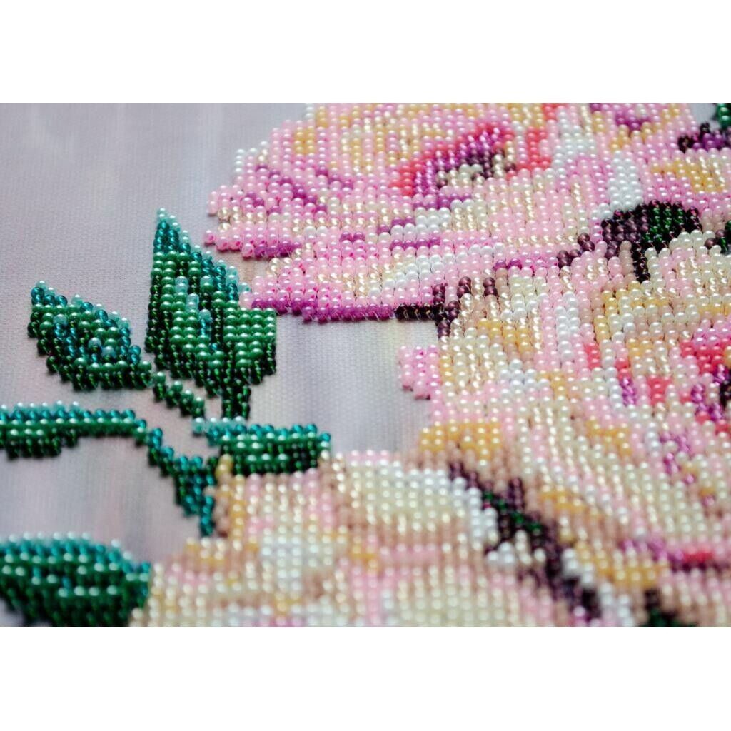 Bead Embroidery Kit Roses Flowers Beaded stitching Beadwork Bead needlepoint DIY