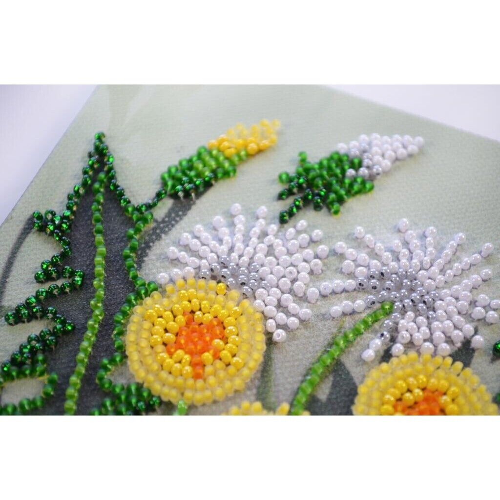 Bead Embroidery Kit Dandelions Beaded stitching Beadwork Bead needlepoint DIY