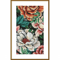 Counted Cross Stitch Kit Flowers DIY Unprinted canvas