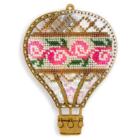 Bead Embroidery Kit on Plastic Pink balloon DIY Christmas tree toy