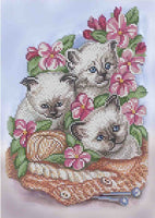 Bead Embroidery Kit Cats DIY Beaded needlepoint Beaded stitching