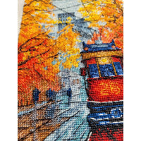 Counted Cross Stitch Kit Autumn Fall DIY Unprinted canvas