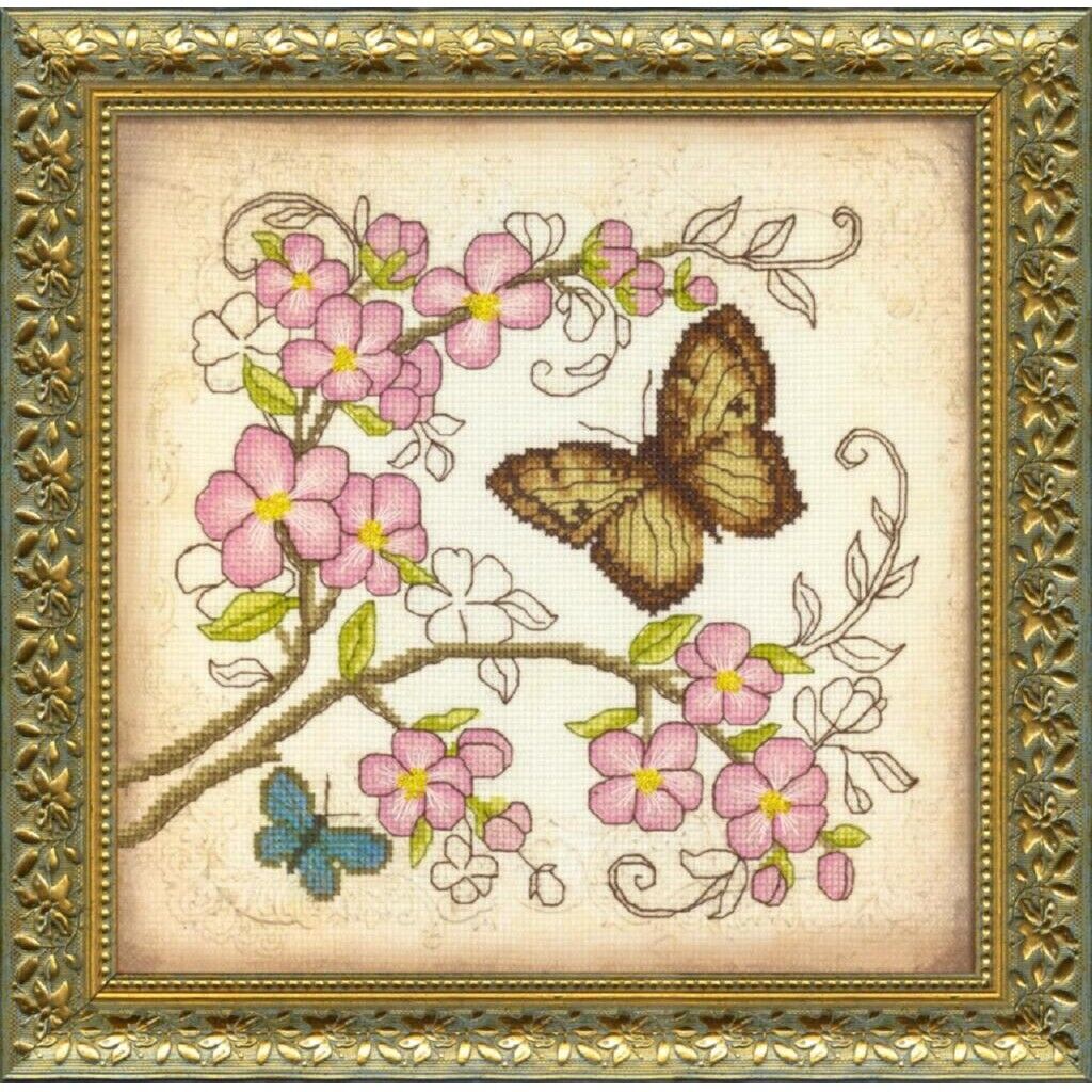 Counted Cross Stitch Kit Flowers The magic of spring DIY Unprinted canvas