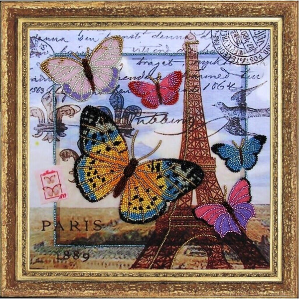 Bead Embroidery Kit Greetings from Paris DIY Bead needlepoint Beadwork