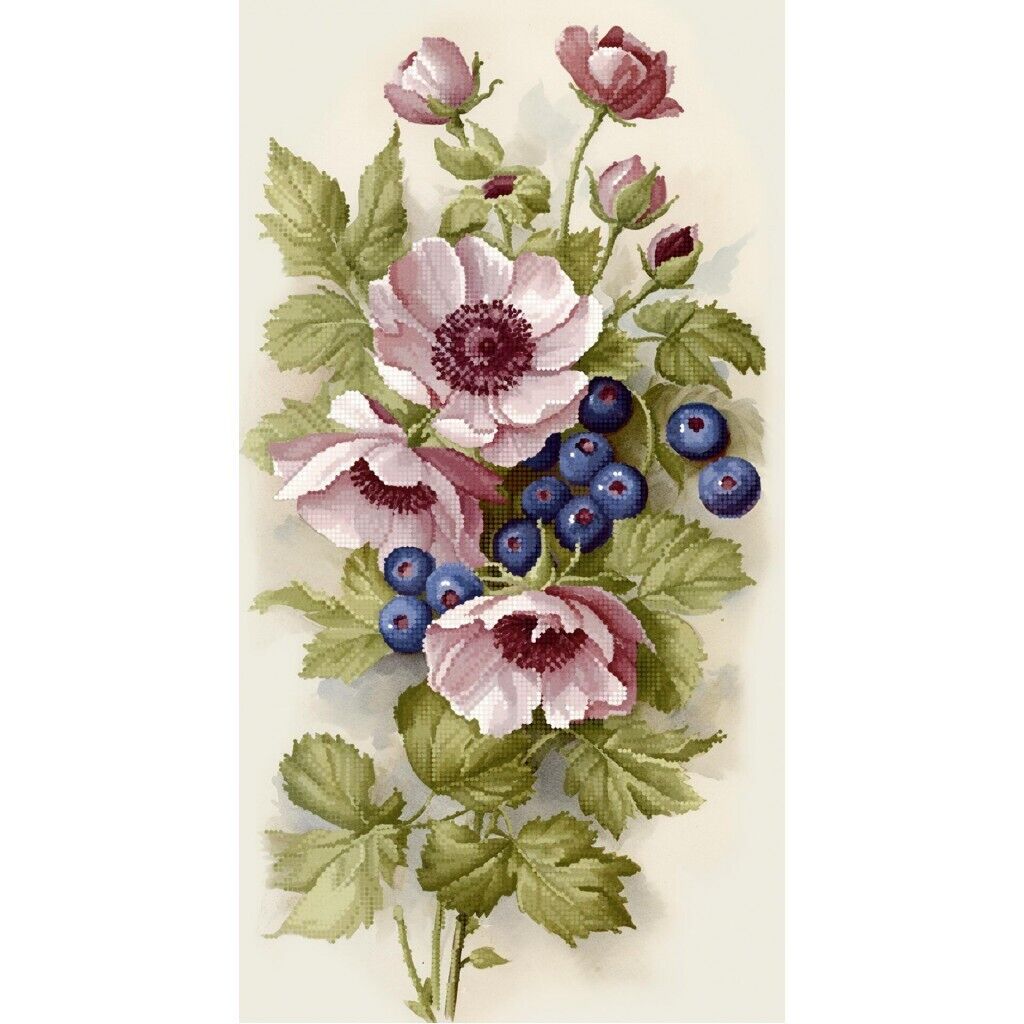 Bead Embroidery Kit Anemones DIY
