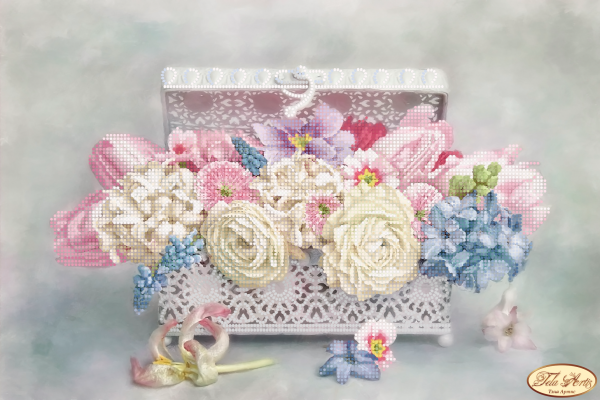 Bead Embroidery Kit Flowers Beaded needlepoint Beaded stitching DIY