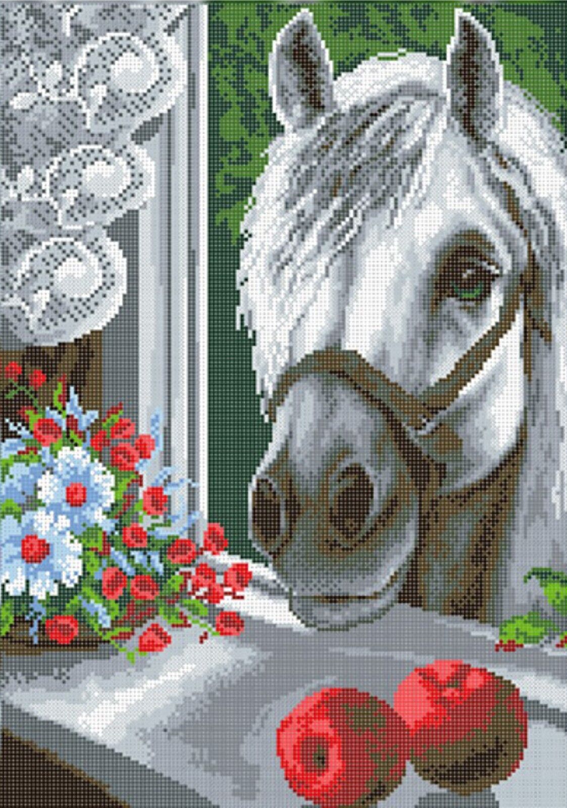 Bead Embroidery Kit Horse Beaded needlepoint Beaded stitching DIY