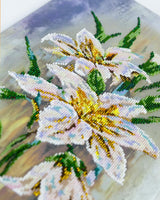 Bead Embroidery Kit Lilies Flowers Bead stitching Beadwork Bead needlepoint DIY