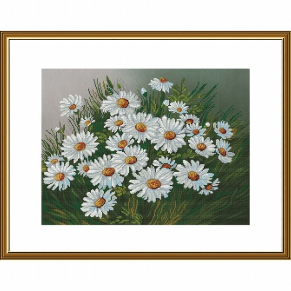 Counted Cross Stitch Kit Daisies Flowers DIY Unprinted canvas