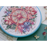 Counted Cross Stitch Kit Flower compass DIY Unprinted canvas