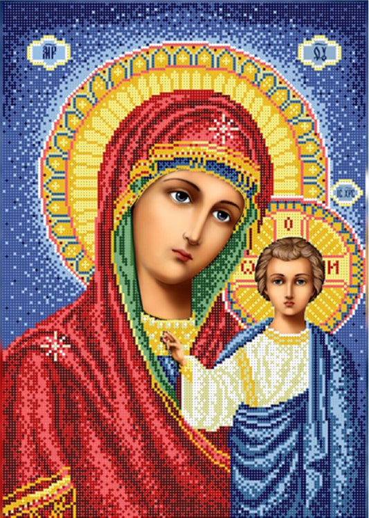 Full Bead Embroidery Kit Virgin Mary Mother of God DIY Bead needlepoint Beadwork