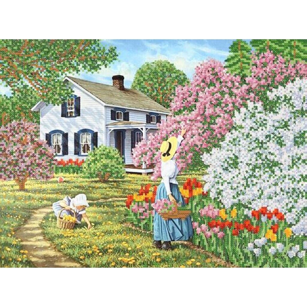 Bead Embroidery Kit Spring DIY Beaded needlepoint Beaded stitching Beadwork