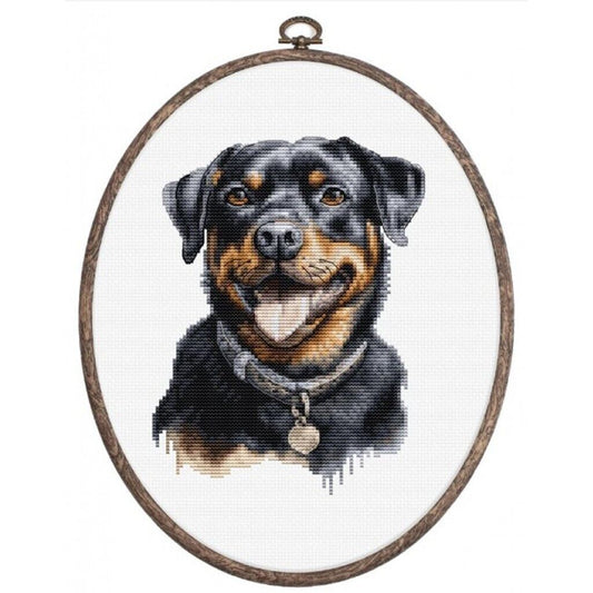 Counted Cross Stitch Kit Rottweiler Dog Luca-S DIY Unprinted canvas