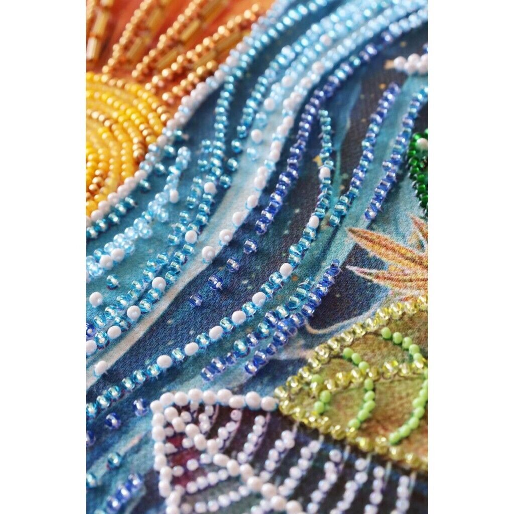 Bead Embroidery Kit Between day and night Beaded stitching Bead needlepoint DIY