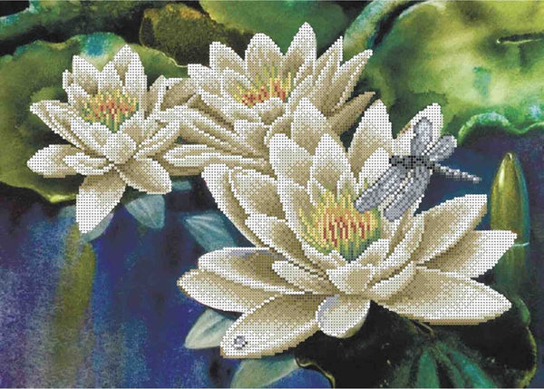 Bead Embroidery Kit Lotus Flowers Beaded needlepoint Bead stitching